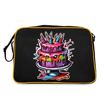 Gâteau d’anniversaire / Gâteau / Joyeux anniversaire / Gâteau - Sac Retro - noir/or - Dos