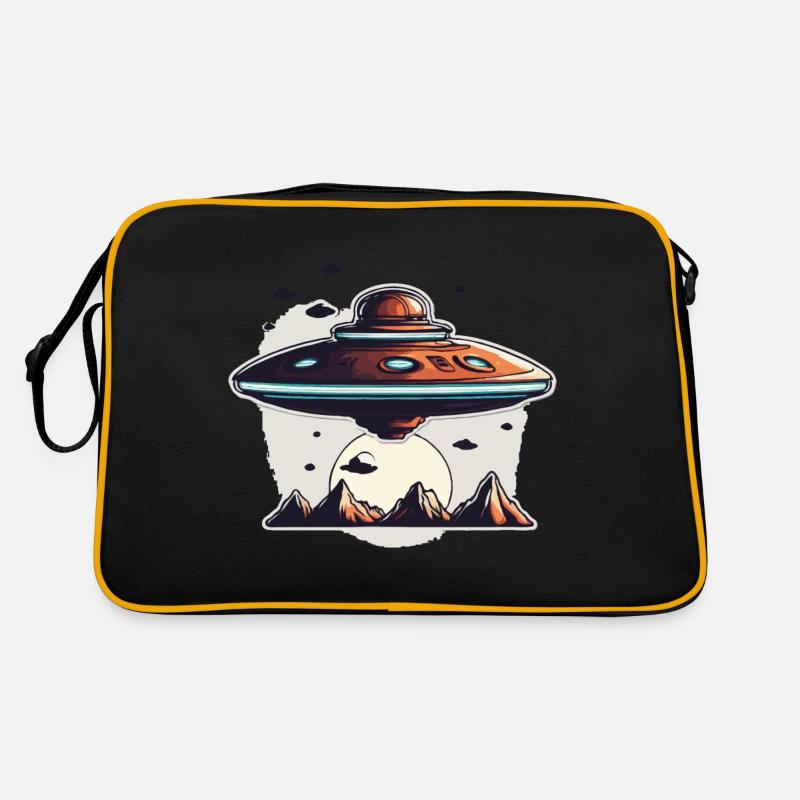 Alien / Raumschiff / Ufo / Area 51 / All / Mars Retro Tasche
