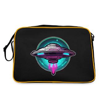 Alien / Vaisseau spatial / OVNI / Zone 51 / Tout / Mars - Sac Retro - noir/or - Dos