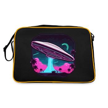 Alien / Vaisseau spatial / OVNI / Zone 51 / Tout / Mars - Sac Retro - noir/or - Dos