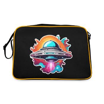 Alien / Vaisseau spatial / OVNI / Zone 51 / Tout / Mars - Sac Retro - noir/or - Dos