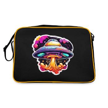 Alien / Vaisseau spatial / OVNI / Zone 51 / Tout / Mars - Sac Retro - noir/or - Dos