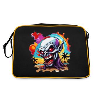 Vampire / Dracula / Bloodsucker / Halloween / Myth - Retro Bag - black/gold - Back