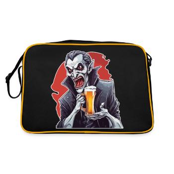 Vampire / Dracula / Bloodsucker / Halloween / Myth - Retro Bag - black/gold - Back