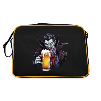 Vampire / Dracula / Bloodsucker / Halloween / Myth - Retro Bag - black/gold - Back