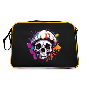 Mushroom / Mushroom / Meadow / Forest / Goa / Psy - Retro Bag - black/gold - Back