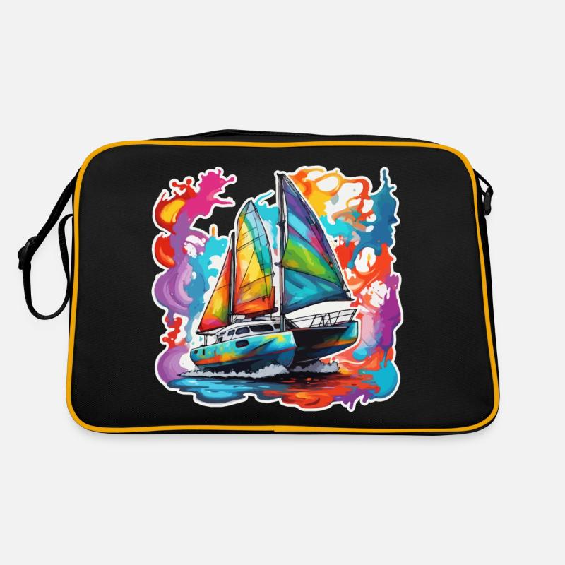 Pirate Ship / Boat / Sea / Ocean / Waves Retro Bag