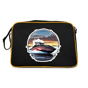 Bateau pirate / Bateau / Mer / Océan / Vagues - Sac Retro - noir/or - Dos