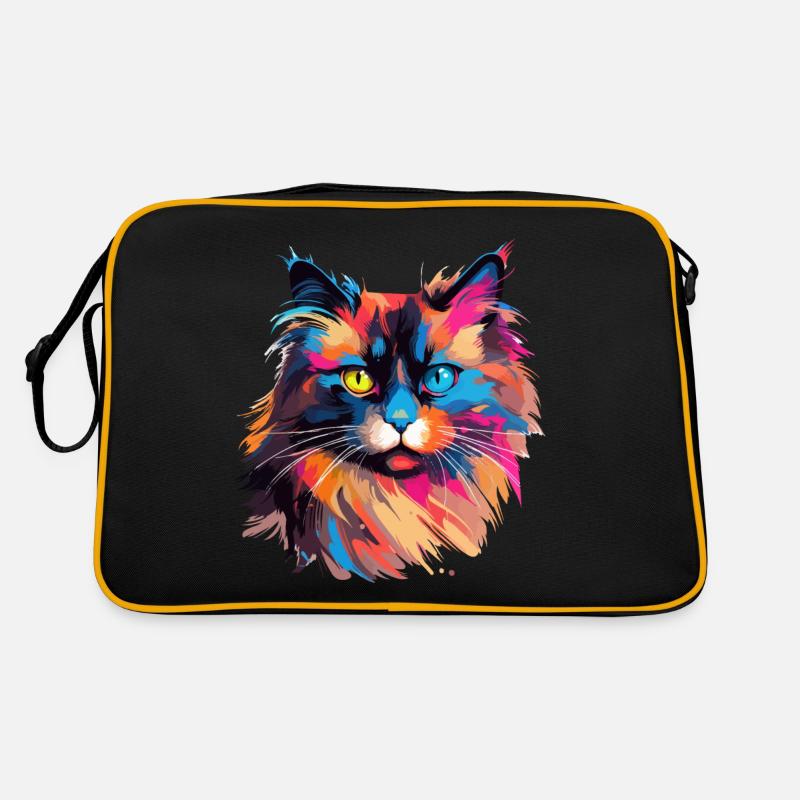 Éclaboussures colorées de peinture de chat birman Sac Retro