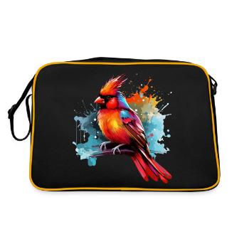 Éclaboussures de peinture cardinales rouges colorées - Sac Retro - noir/or - Dos
