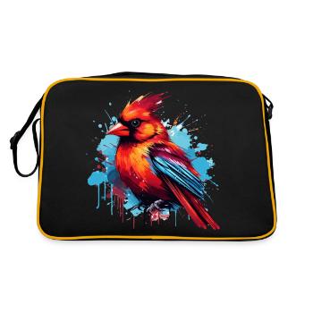 Éclaboussures de peinture cardinal rouge coloré - Sac Retro - noir/or - Dos