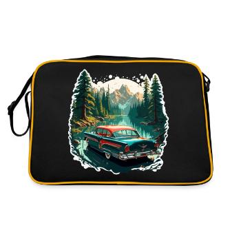 Old Timer / Car / 50s / Retro / Vintage - Retro Bag - black/gold - Back