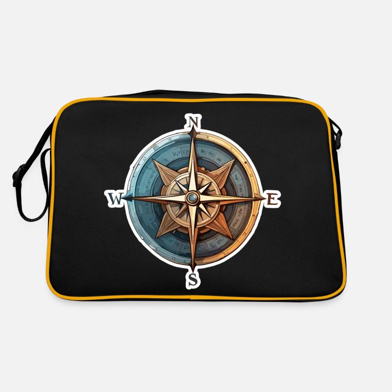 Compass / Cardinal Direction / Travel / Survival Retro Bag