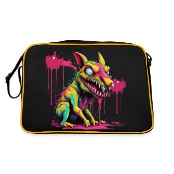 Chupacabra / Sucking Creature / Monster /Spain - Retro Bag - black/gold - Back