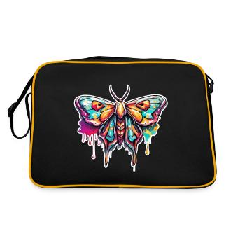 Papillon de nuit / animal / insecte / larve / ravageur - Sac Retro - noir/or - Dos