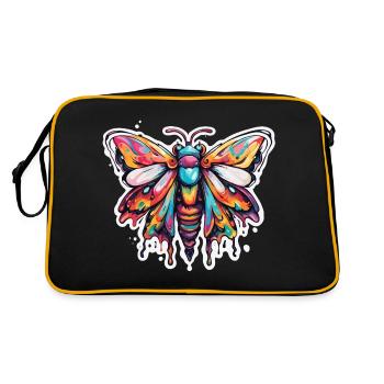 Papillon de nuit / animal / insecte / larve / ravageur - Sac Retro - noir/or - Dos