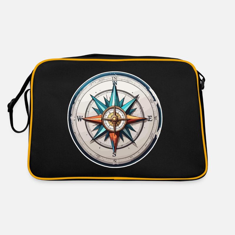 Compass / Cardinal Direction / Travel / Survival Retro Bag