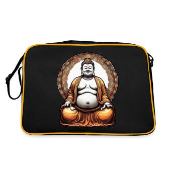 Buddha / Buddhism / Faith / Religion / Mantra - Retro Bag - black/gold - Back