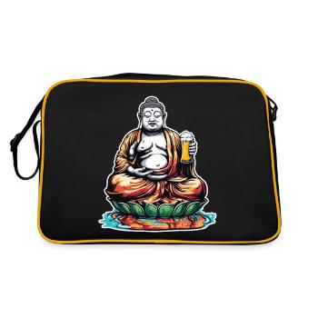 Buddha / Buddhism / Faith / Religion / Mantra - Retro Bag - black/gold - Back