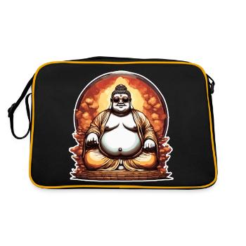 Buddha / Buddhismus / Glaube / Religion / Mantra - Retro Tasche - Schwarz/Gold - Hinten