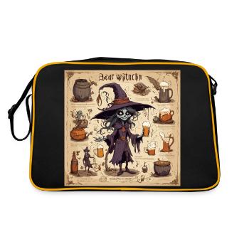 Witch's Handbook / Magic Book / Halloween / Autumn - Retro Bag - black/gold - Back