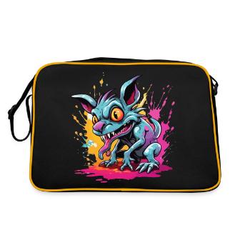 Chupacabra / Sucking Creature / Monster /Spain - Retro Bag - black/gold - Back