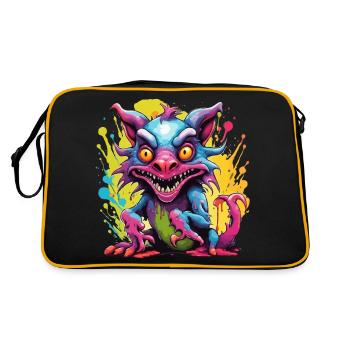 Chupacabra / Sucking Creature / Monster /Spain - Retro Bag - black/gold - Back