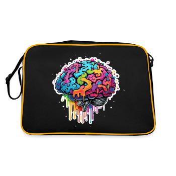 Cerveau / Connaissance / Intelligence / Intelligent / Pensée - Sac Retro - noir/or - Dos
