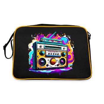 Radio / Analog / Music / Frequency / Speakers - Retro Bag - black/gold - Back