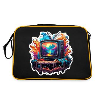 TV / Television / Analogue / Tube TV / Retro - Retro Bag - black/gold - Back