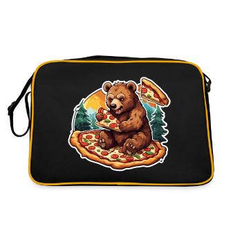 Pizza / Fast Food / Italian / Margherita - Retro Bag - black/gold - Back