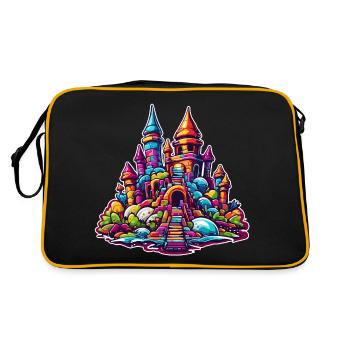 Sandcastle / Building / Playing / Castle / Holiday - Retro Bag - black/gold - Back