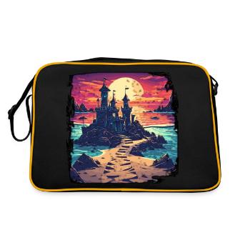 Sandcastle / Building / Playing / Castle / Holiday - Retro Bag - black/gold - Back