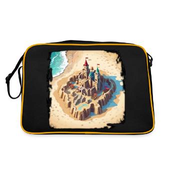 Sandcastle / Building / Playing / Castle / Holiday - Retro Bag - black/gold - Back