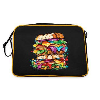 Sandwich / Sandwich / Nourriture / Épicerie - Sac Retro - noir/or - Dos