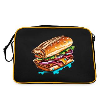 Sandwich / Sandwich / Nourriture / Épicerie - Sac Retro - noir/or - Dos