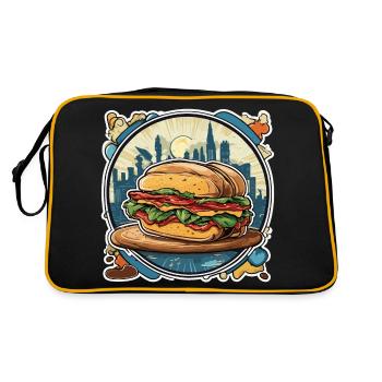 Sandwich / Sandwich / Nourriture / Épicerie - Sac Retro - noir/or - Dos