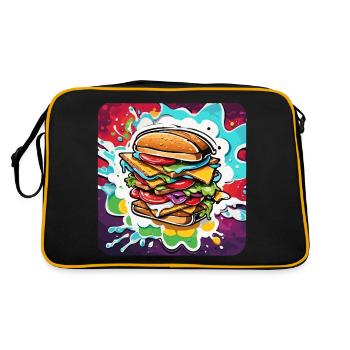 Sandwich / Sandwich / Nourriture / Épicerie - Sac Retro - noir/or - Dos