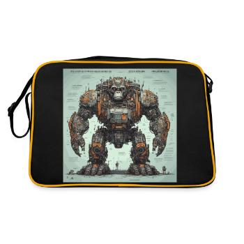 Plan / Sépia / Vintage / Rétro / Robot - Sac Retro - noir/or - Dos