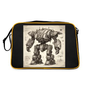 Plan / Sépia / Vintage / Rétro / Robot - Sac Retro - noir/or - Dos