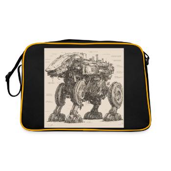 Plan / Sépia / Vintage / Rétro / Robot - Sac Retro - noir/or - Dos