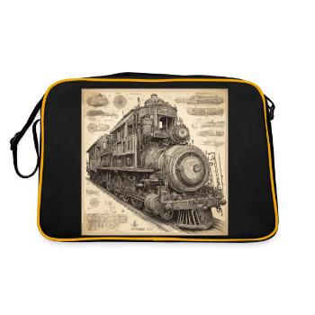 Plan / Sépia / Vintage / Rétro / Robot - Sac Retro - noir/or - Dos