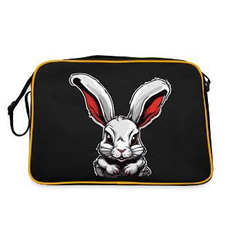 Osterhase / Ostern / Eier / Feiertage / Osterfest - Retro Tasche - Schwarz/Gold - Hinten