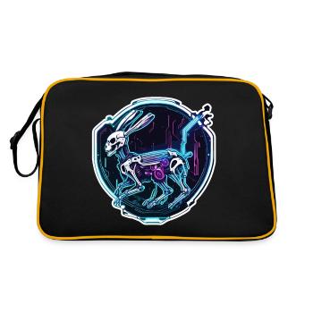 Osterhase / Ostern / Eier / Feiertage / Osterfest - Retro Tasche - Schwarz/Gold - Hinten