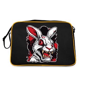 Osterhase / Ostern / Eier / Feiertage / Osterfest - Retro Tasche - Schwarz/Gold - Hinten