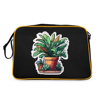 Plante d’intérieur / Plante en pot / Décoration / Pot - Sac Retro - noir/or - Dos