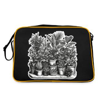 Plante d’intérieur / Plante en pot / Décoration / Pot - Sac Retro - noir/or - Dos