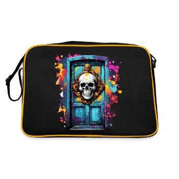Door Knocker / Skull / Bell / Antique / Old - Retro Bag - black/gold - Back