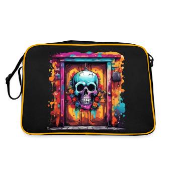 Door Knocker / Skull / Bell / Antique / Old - Retro Bag - black/gold - Back