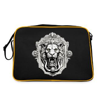 Lion Head / Door Knocker / Bell / Antique / Old - Retro Bag - black/gold - Back